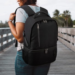 Mochila térmica com isolamento térmico de dois andares à prova de vazamento leve e macia para almoço pequena bolsa térmica para piquenique na praia 16 latas