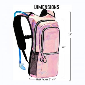 حقيبة ظهر حزمة ترطيب المياه مع 2L المثانة المائية للمهرجانات والهذيان والمشي لمسافات طويلة وركوب الدراجات والتسلق
