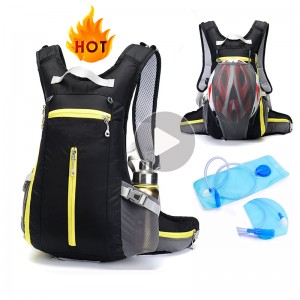 Mochila de bicicleta 15L mochila de hidratação à prova d'água para bicicleta feminina masculina com capacete para mochila esportiva leve