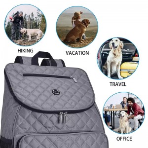 犬用トラベルバッグ、航空会社承認のペット用品バックパック、犬用トラベルバックパック、2つのシリコン製折りたたみ式ボウルと2つのフードバスケット付き