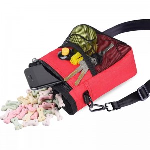 Bolsa de golosinas para perros, bolsa de golosinas para entrenamiento de perros con dispensador de bolsas para caca incorporado, transporta fácilmente juguetes para mascotas, refrigerios, 3 formas de usar