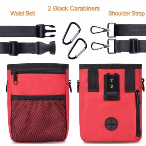 Bolsa de petiscos para cães, saco de petiscos para treinamento de cães com dispensador de saco de cocô embutido, transporta facilmente brinquedos para animais de estimação, lanches, 3 maneiras de usar