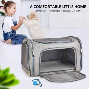 Cat Carrier Dog Carrier حامل الحيوانات الأليفة للقطط الصغيرة والمتوسطة الحجم للكلاب حقيبة طيران معتمدة