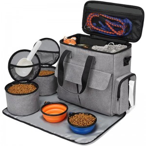 Hundereisetasche Von Fluggesellschaften zugelassener Organizer für Haustierbedarf mit Multifunktionstaschen Wochenend-Haustierreiseset für Hund und Katze