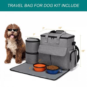 Hundereisetasche Von Fluggesellschaften zugelassener Organizer für Haustierbedarf mit Multifunktionstaschen Wochenend-Haustierreiseset für Hund und Katze